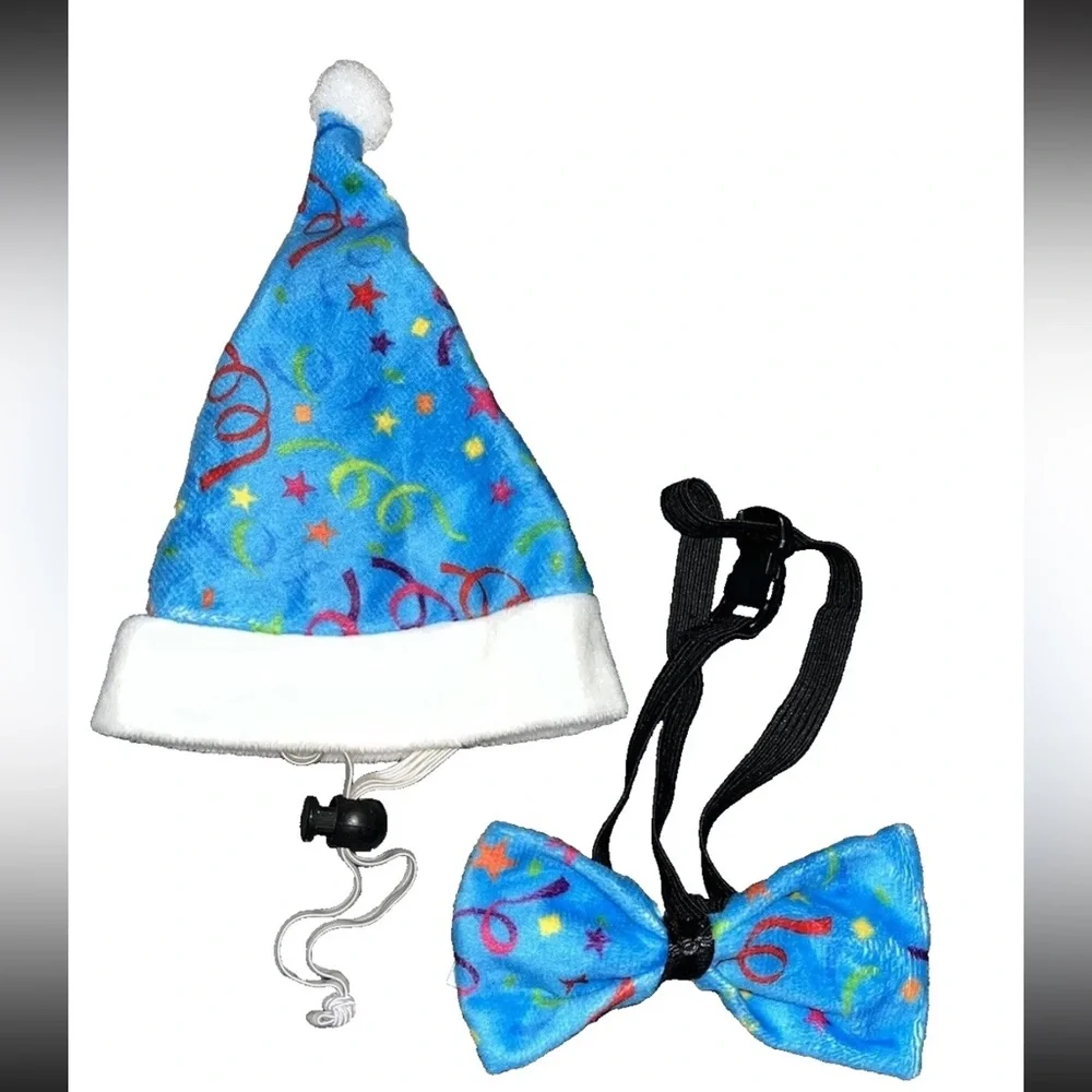 Dog Birthday Hat & Bow Tie Collar Adjustable